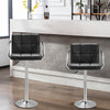 2pcs Bar Stools Leather Swivel Gas Lift Chair Kitchen Breakfast Pub Black Grey