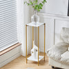 90cm Plant Stand 2/3-Tier Flower Holder Tall Side End Table with Golden Frame