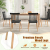 4 Pack Windsor Dining Chairs Black Spindle Back Curved Seat Solid Wood Legs