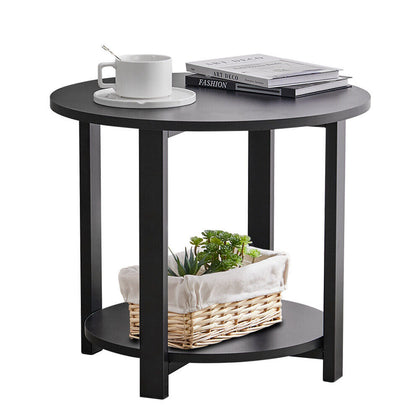 2 Tier Wooden Coffee Tea End Table Sofa Side Desk Living Room Accent Table Shelf