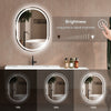 LED Bathroom Mirror 3 Color Lighted Dimmable Oval 60*80cm Makeup Mirror Anti-fog