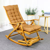 Folding Bamboo Rocking Armchair Office Garden Sun Lounger Recliner Relax Seat