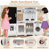 Toy Kitchen Playset Corner Wooden Play Kitchen with Storage-White