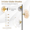 162CM Modern Floor Lamp Home Freestanding Tree Lamp w/ Foot Switch 3 Lampshades