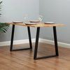 Set of 2 Black Metal Table Bench Legs Frames Trapezium With Top Steel Base Frame