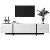 TV Stand Cabinet Unit Modern High Gloss Front 3 Doors TV Entertainment White