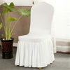 100x White Pleated Skirt Chair Covers Seat Protector Slip Stretch Dining Wedding