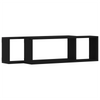 Wall Shelves - Set of 2, Black Oak, 80x15x26 cm, Made from Engineered Wood