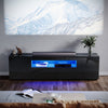 High Gloss Black TV Stand Cabinet Unit Shelves Storage RGB LED Cupboard 180cm