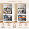67" Tall Kitchen Storage Cabinet w/Pull-out Drawers-White