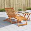 Deck Chair with Footrest Acacia Wood Outdoor Garden Recliner Sunlounger