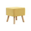 Square Footstool Footrest Pouffe Linen/Velvet/PU Leather Padded Children Seat