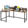 L-Shaped Corner Computer Desk Industrial PC Table Workstation Home Office Large