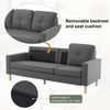 Modern L-Shaped Corner Sofa with Footstool Fabric 2 3 Seater Sofa Couch Grey