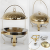 4.5L Gold Stainless Steel Chafing Dish With Hook Up,Buffet Server Food Warmer UK
