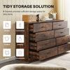 Double Dresser with 8 Drawers Bedroom Storage Sleek & Spacious Design Brown