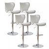 Set of 2 Bar Stools White Swivel Gas Lift PU Leather Breakfast Chairs Barstool