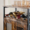 Retro Storage Cabinet Sideboard and Buffet Table with Wine Holder Cupboard