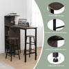 3PCS Bar Table Set, Industrial Counter Height Dining Table and 2 Stoo