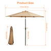 2.7M Round Garden Parasol Sun Shade Patio Hanging Umbrella with Crank Tilt Base