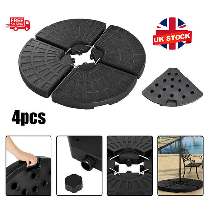 4 Piece Banana Heavy Garden Duty Cantilever Parasol Base Weights Umbrella UK