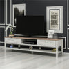 Large White & Oak TV Cabinet Modern Look