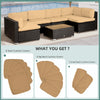 Cushion Covers Rattan Sofa Set Replacement Polyester Cover Cases Zip Fastening