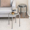 Set of 6 Metal Stacking Stools Round Nesting Bar Stool with X-shape Connection