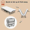 Folding Bed with 10cm Memory Foam Mattress, Portable Foldable Rollaway Guest Bed