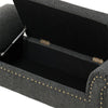 Linen Upholstered Arm Bench Bed End Window Seat Ottoman Storage Stool Bedroom UK