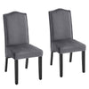 Set of 2 Velvet Suede Dining Chairs Upholstered seat Ergnomic w/ Black Wood Leg