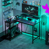 L Shaped Desk with LED Lights Reversible Corner Gaming Desk with Storage