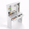 White Dressing Table with LED Lights Mirror Drawers Vanity Makeup Desk 135*86cm