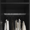 Black 2 Door 2 Drawer Wardrobe with Hanging Rail Wooden Clothes Storage Cupboard