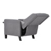 Grey Single Sofa Chair, 140° Reclining Backrest Lounge Armchair with Wooden Legs
