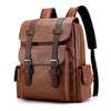 New Mens Travel Backpack PU Leather Satchel Laptop Bag Camping Hiking Rucksack