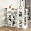 Display Cube Shelf Tall Bookcase Storage Organizer w/13 Open Shelves White