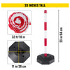 VEVOR 4pcs Safety Barrier Security Stanchion Plastic Post Base Kit w/ 32ft Chain