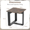 End Table Square Side Table with T-Shaped Metal Base Industrial