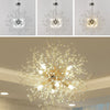 LED Ceiling Light Firework Pendant Vintage Lampshade Chandelier Crystal Droplets