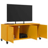 TV Cabinet Stand Unit - Mustard Yellow Cold-rolled Steel Media Console B8F6