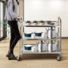 3 Tier Kitchen Hotel Trolley Stainless Steel with Wheels Bar Serving Catering UK