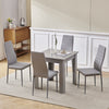 Small Space Dining Set 5Pcs Square Dining Table+ 4 Dining Chairs Set Grey Wooden