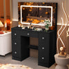 Crystal handle Dressing Table with 7Drawers Makeup Desk Vanity Table LED Mirrow