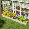 Rectangular Plant Container Elevated Planting Bed with 2 Planter Boxes-Natural