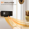 2000W Ceramic Electric Heater with Fan, Wall Mounted, Black