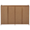 4 Door Bamboo Wood Shoes Storage Cabinet Cupboard Rattan Door Hallway Organizer