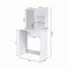 Foldable Makeup Table Set Drawer Mirror Storage Makeup Room White Dressing Table