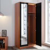 High Gloss 2 Doors Mirror Walunt Wardrobe Storage Hanging Rail Bedroom Furniture