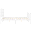 Lechnical BQ Bed Frame with Headboard White 120 x 200 in Solid Wood, Bed M3Q0